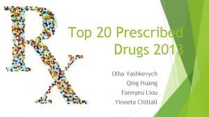Top 20 Prescribed Drugs 2013 Olha Vashkevych Qing