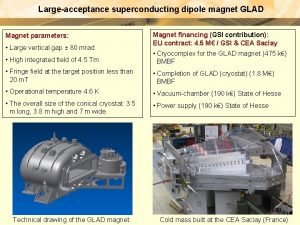 Largeacceptance superconducting dipole magnet GLAD Magnet parameters Large Largeacceptance superconducting dipole magnet GLAD Magnet parameters Large