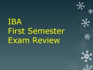 IBA First Semester Exam Review Microsoft Office 2010