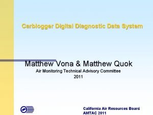 Carblogger Digital Diagnostic Data System Matthew Vona Matthew
