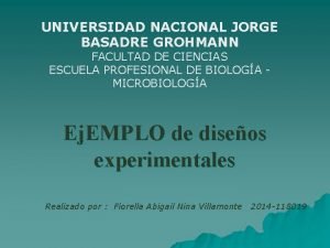 UNIVERSIDAD NACIONAL JORGE BASADRE GROHMANN FACULTAD DE CIENCIAS