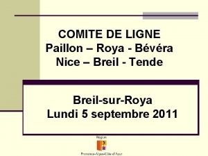 COMITE DE LIGNE Paillon Roya Bvra Nice Breil