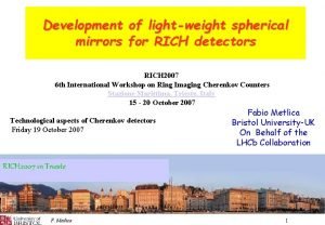 Development of lightweight spherical mirrors for RICH detectors