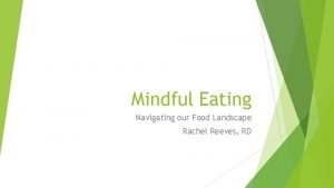 Mindful Eating Navigating our Food Landscape Rachel Reeves