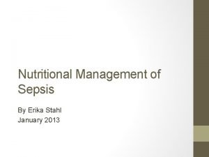 Sepsis dietary management
