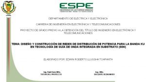 DEPARTAMENTO DE ELCTRICA Y ELECTRNICA CARRERA DE INGENIERA