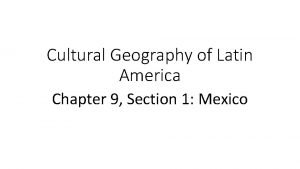 Cultural geography of latin america