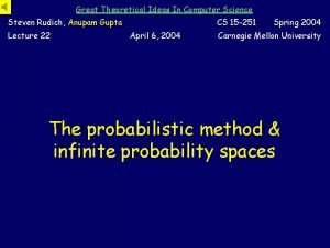 Great Theoretical Ideas In Computer Science Steven Rudich