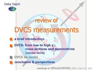 Delia Hasch review of DVCS measurements a brief