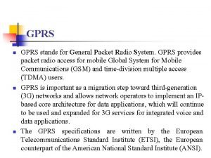 Gprs stands for