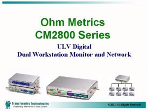 Ohm Metrics CM 2800 Series ULV Digital Dual