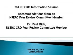 Nserc crd Nserc crd