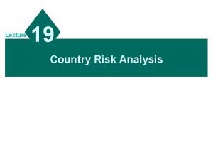 Techniques to assess country risk