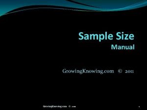 Sample Size Manual Growing Knowing com 2011 1