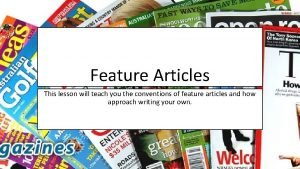 How to write a feature article introduction