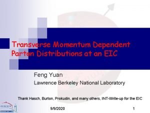 Transverse Momentum Dependent Parton Distributions at an EIC