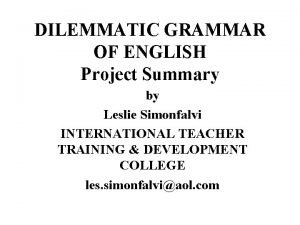 English grammar project