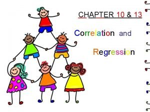 CHAPTER 10 13 Correlation and Regression Regression The