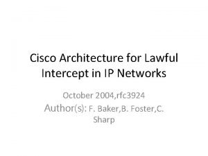 Lawful intercept cisco Lawful intercept cisco