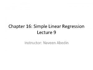 Linear regression lecture