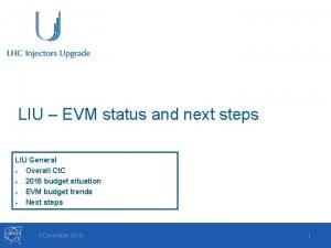 LIU EVM status and next steps LIU General