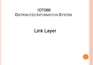 1 DT 066 DISTRIBUTED INFORMATION SYSTEM Link Layer