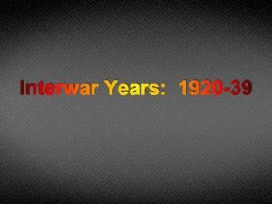 Interwar america
