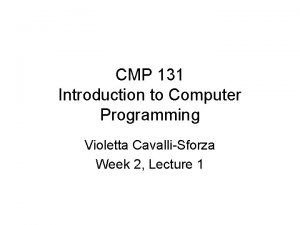 Cmp programming