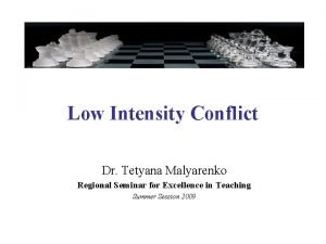 Low intensity conflict definition