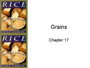 Grains Chapter 17 What are Grains Germ Tiny