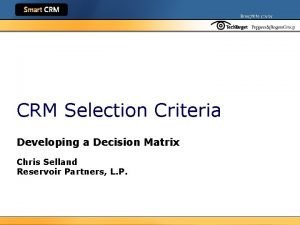 Crm selection criteria