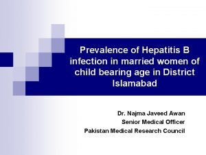Prevalence of Hepatitis B infection in married women