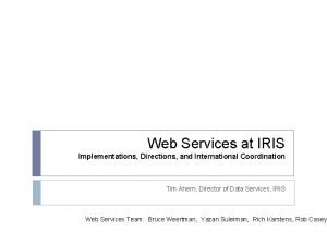 Iris web services Iris web services