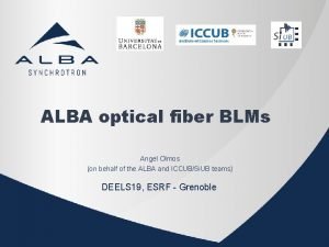 ALBA optical fiber BLMs Angel Olmos on behalf