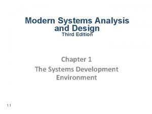 Modern Systems Analysis and Design Third Edition Chapter