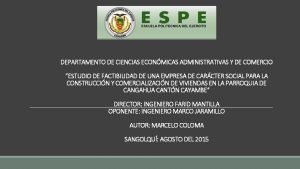 DEPARTAMENTO DE CIENCIAS ECONMICAS ADMINISTRATIVAS Y DE COMERCIO