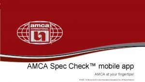 AMCA Spec Check mobile app AMCA at your