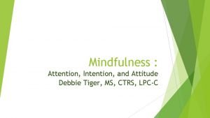 Mindfulness Attention Intention and Attitude Debbie Tiger MS