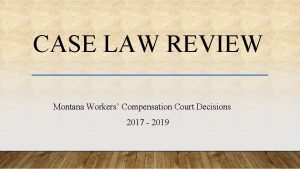 Montana workers compensation court