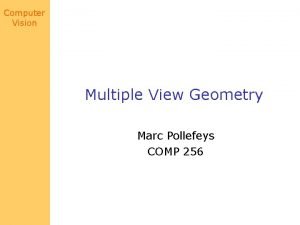 Multiple view geometry