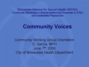 Milwaukee Alliance for Sexual Health MASH Community Mobilization