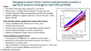 Managing invessel tritium inventory and permeation presents a