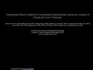 Transarterial Ethanol Ablation for Unresectable Hepatocellular Carcinoma Analysis