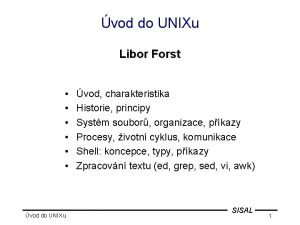 vod do UNIXu Libor Forst vod do UNIXu