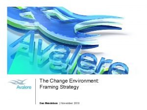 The Change Environment Framing Strategy Dan Mendelson November
