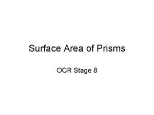 Total surface area of prism