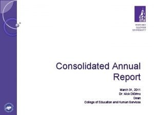 College of Education and Human Services Consolidated Annual