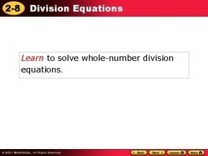 Solving for x with division