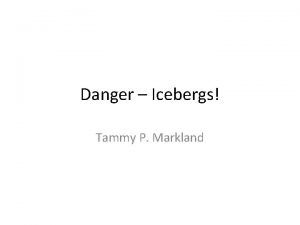 Danger Icebergs Tammy P Markland icebergs a large