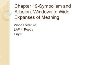 Allusion vs symbol